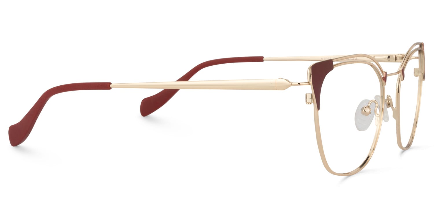 Square Dark-Red Glasses | Zeelool Glasses4