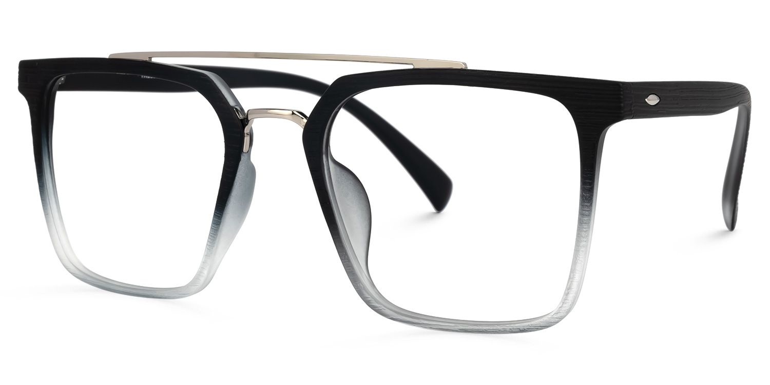 Shumac Square Black-Crystal Glasses | Zeelool Glasses1