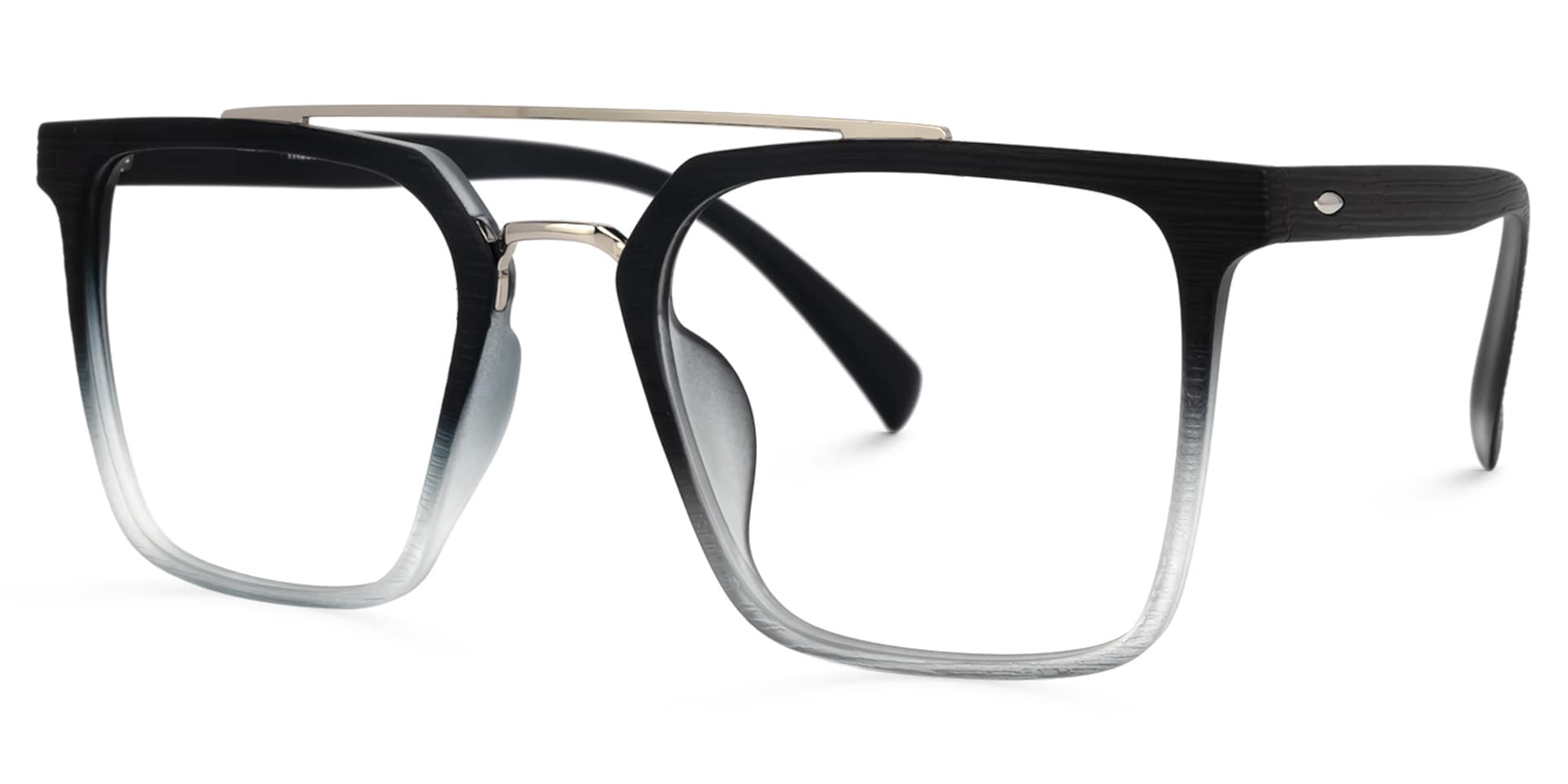 Shumac Square Black-Clear Glasses | Zeelool Glasses1
