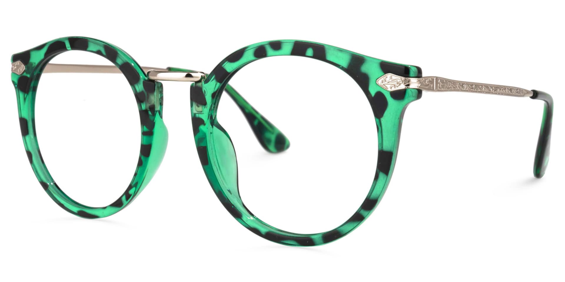 Quentina Round Green Glasses | Zeelool Glasses1