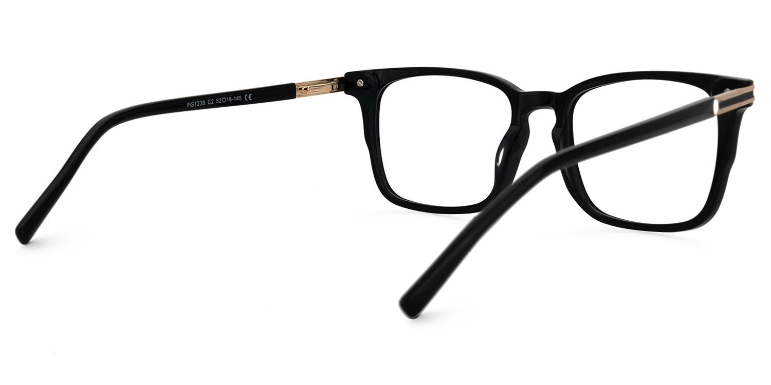 Kornelia Square Black Glasses | Zeelool Glasses3