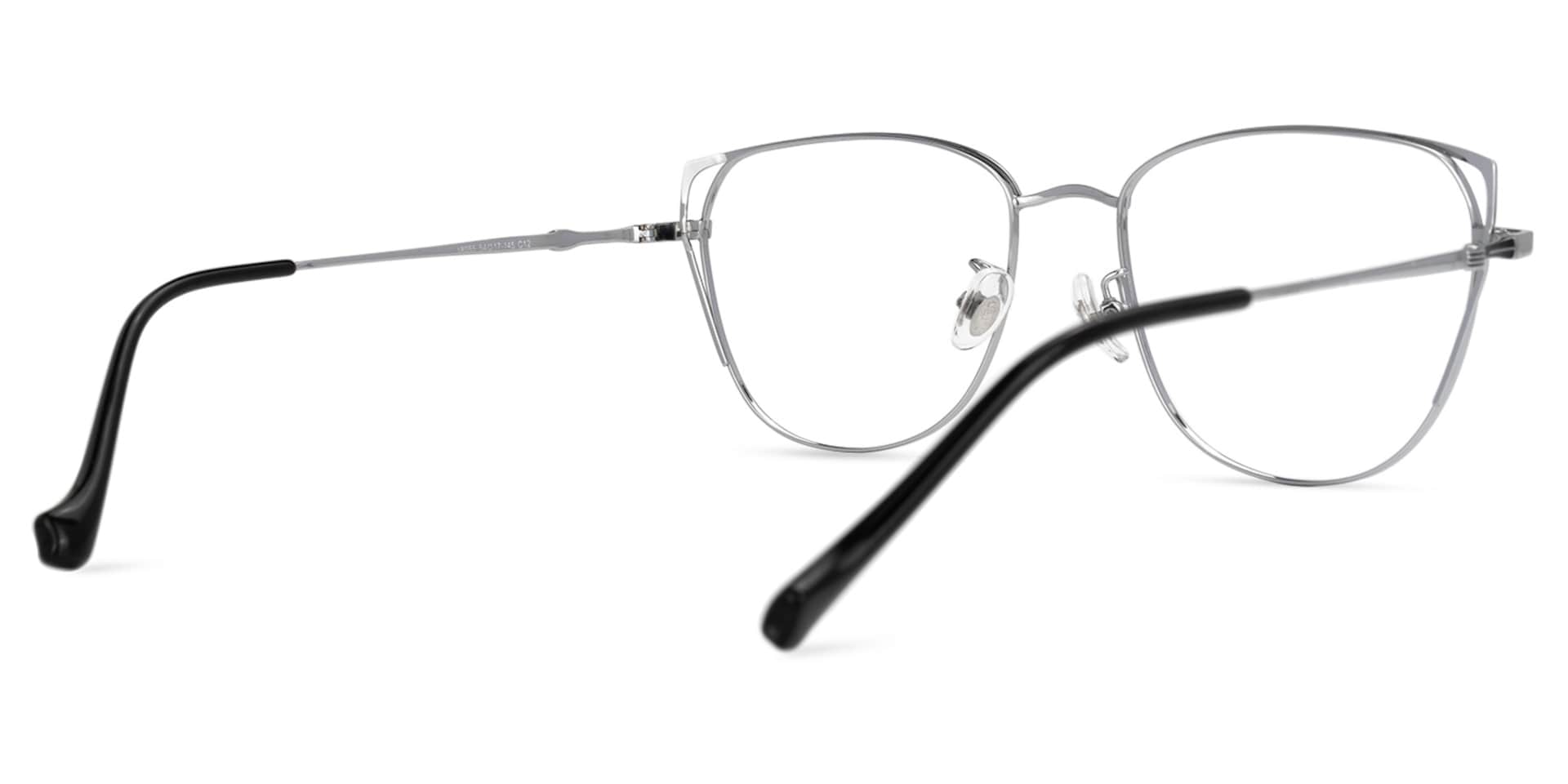 Unica Cateye Black-Silver Glasses | Zeelool Glasses3