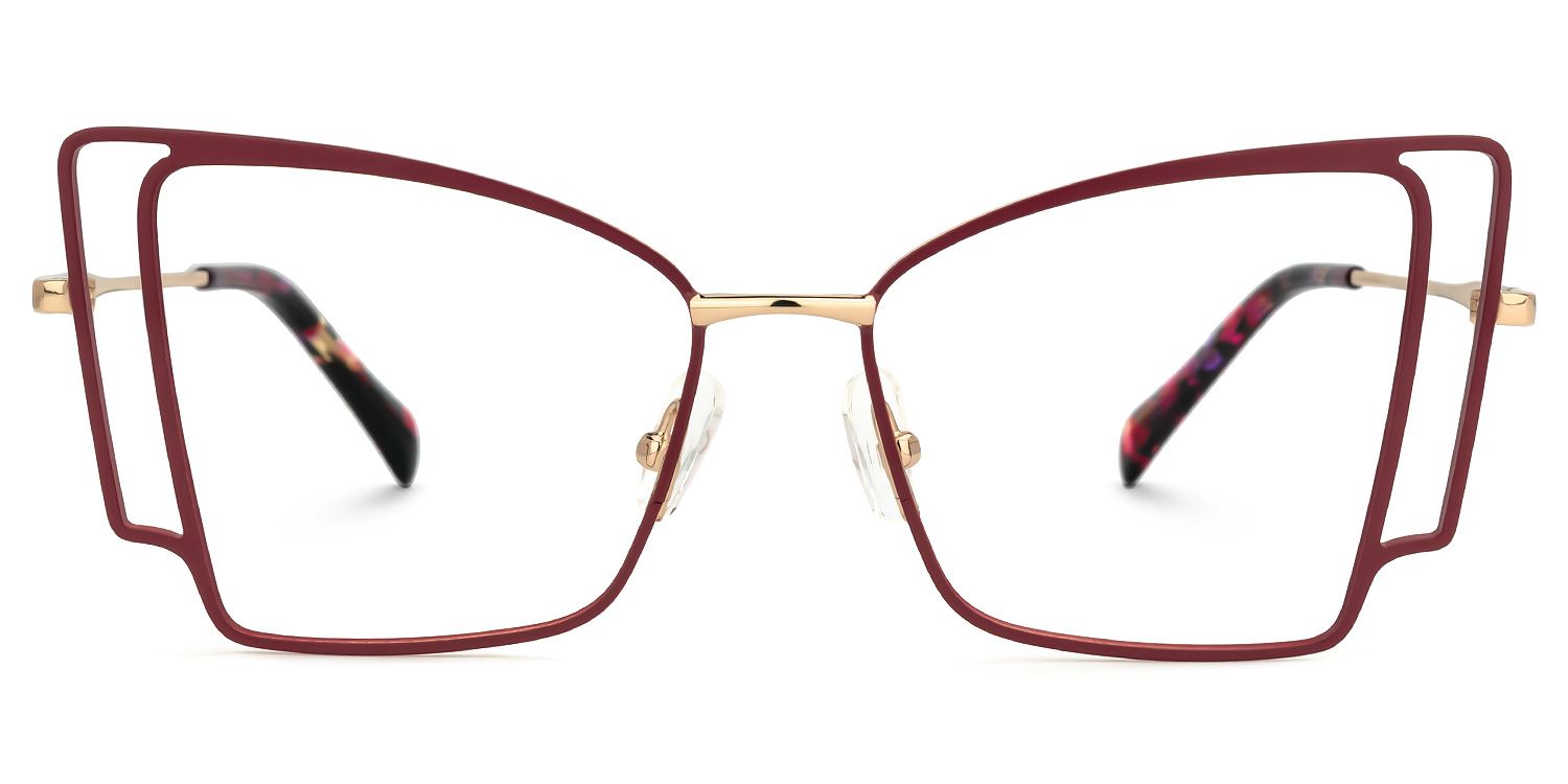 Tapacia Geometric Red Glasses | Zeelool Glasses0