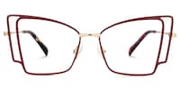Tapacia Geometric Red Glasses0