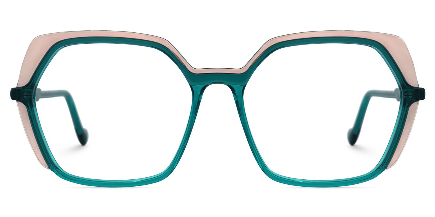 Chaniera Geometric Green Glasses | Zeelool Glasses0