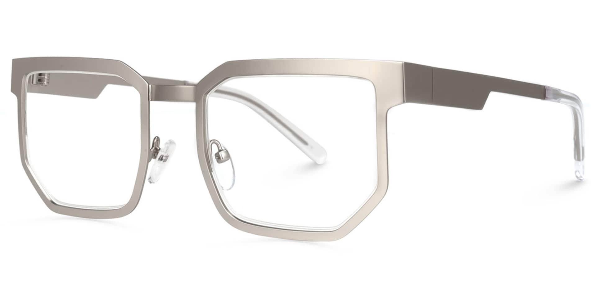 Barber Geometric Silver Eyeglasses and Glasses Frames2