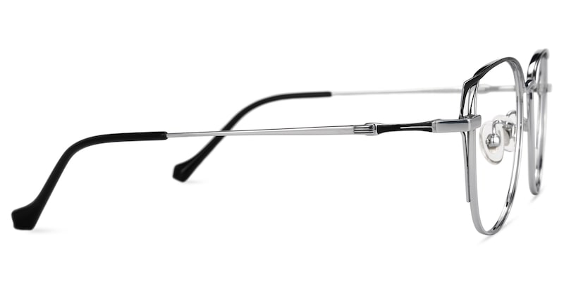 Unica Cateye Black-Silver Glasses | Zeelool Glasses2