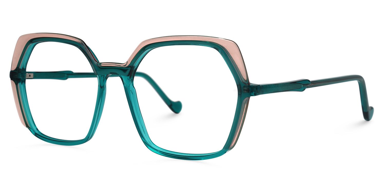 Chaniera Geometric Green Glasses | Zeelool Glasses1