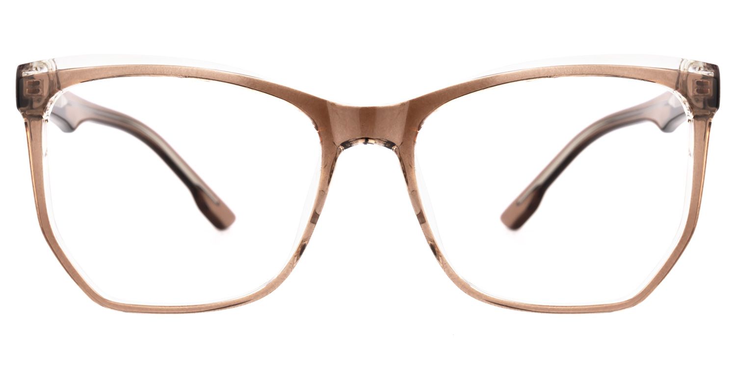 Libby Geometric Brown Thin Frame Glasses | Zeelool2