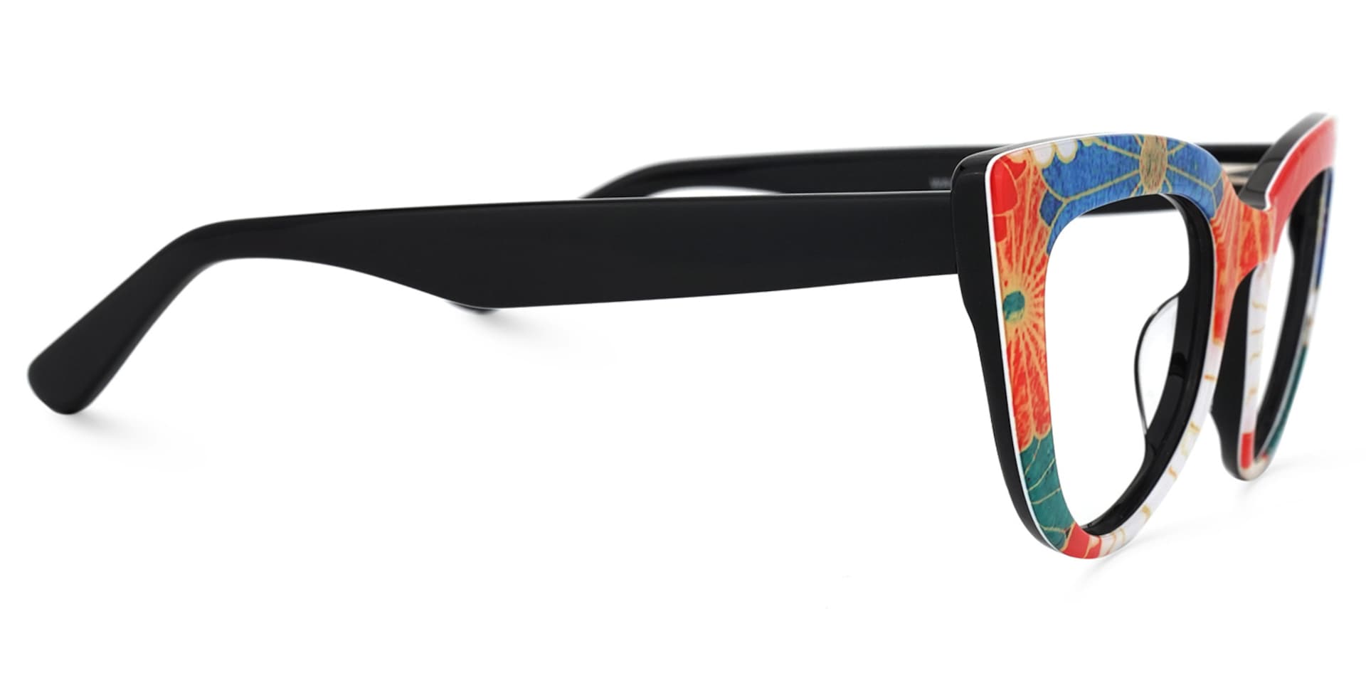 Makie Cateye Blue-Floral Glasses | Zeelool Glasses2