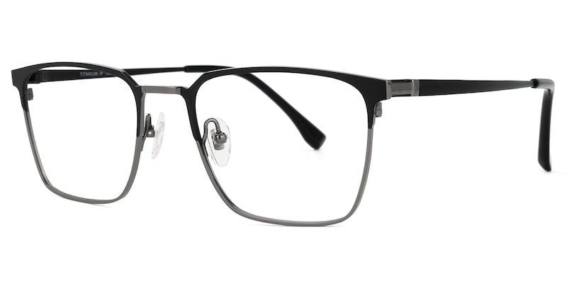 Khadajah Square Black-Gray Glasses | Zeelool Glasses1