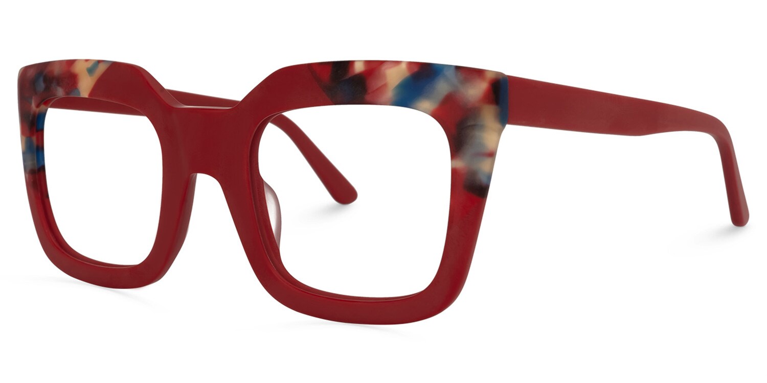 長島有里枝 not six Carrasco Square Red Glasses | Zeelool Glasses