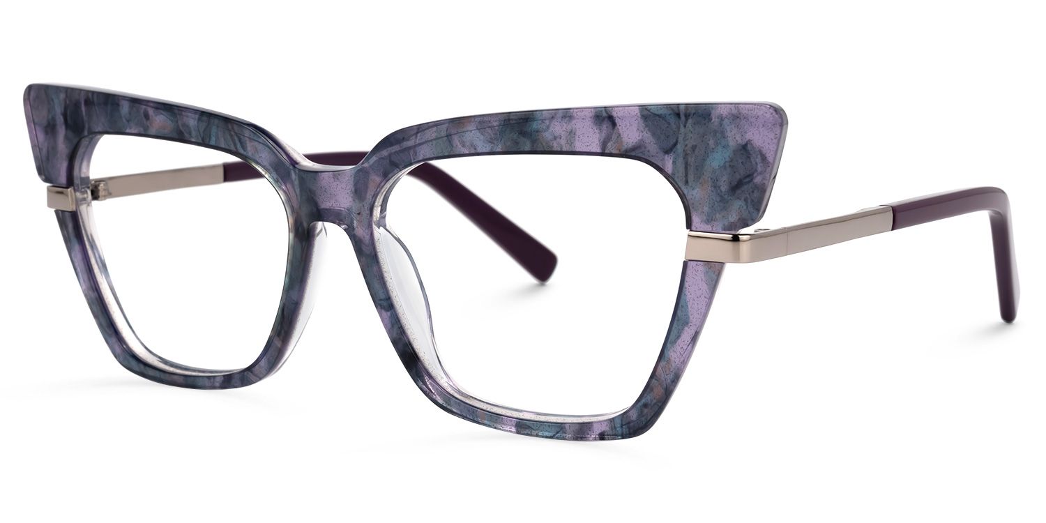 Dotson Cateye Purple-Gray Glasses | Zeelool Glasses1