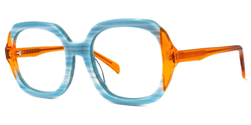 Raquell Square Blue Glasses | Zeelool Glasses1