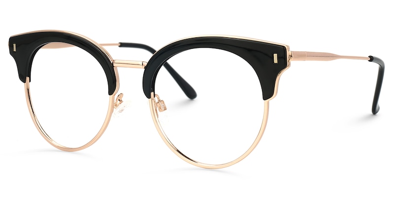 Trellis Browline Black Glasses | Zeelool Glasses1