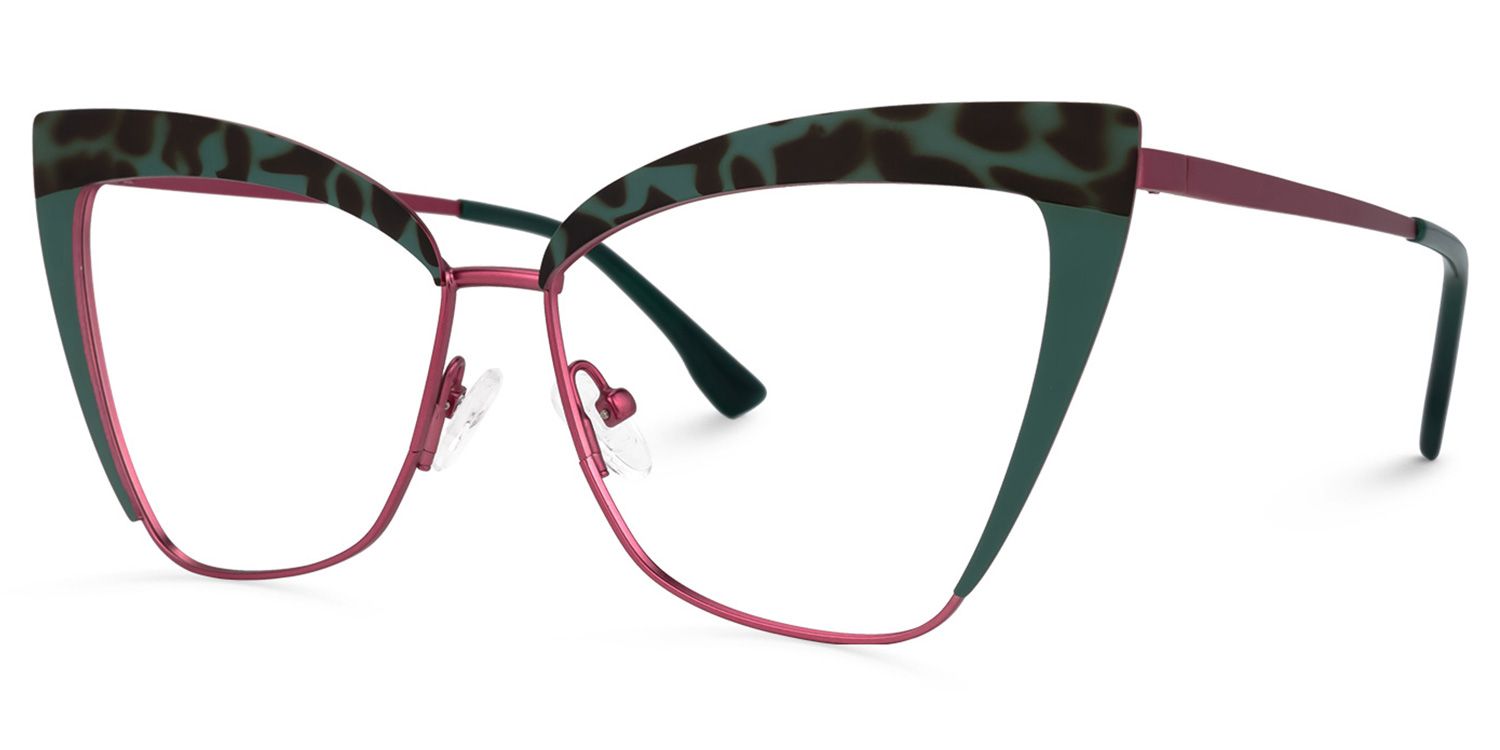 Luperon Cateye Eyeglasses and Dark-Green Frames1