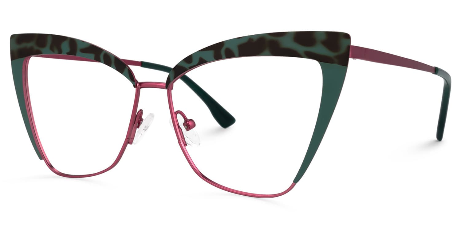 Luperon Cateye Eyeglasses and Dark-Green Frames1