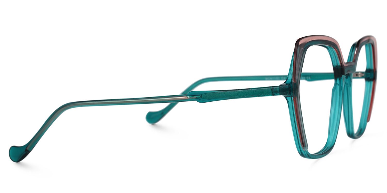 Chaniera Geometric Green Glasses | Zeelool Glasses2