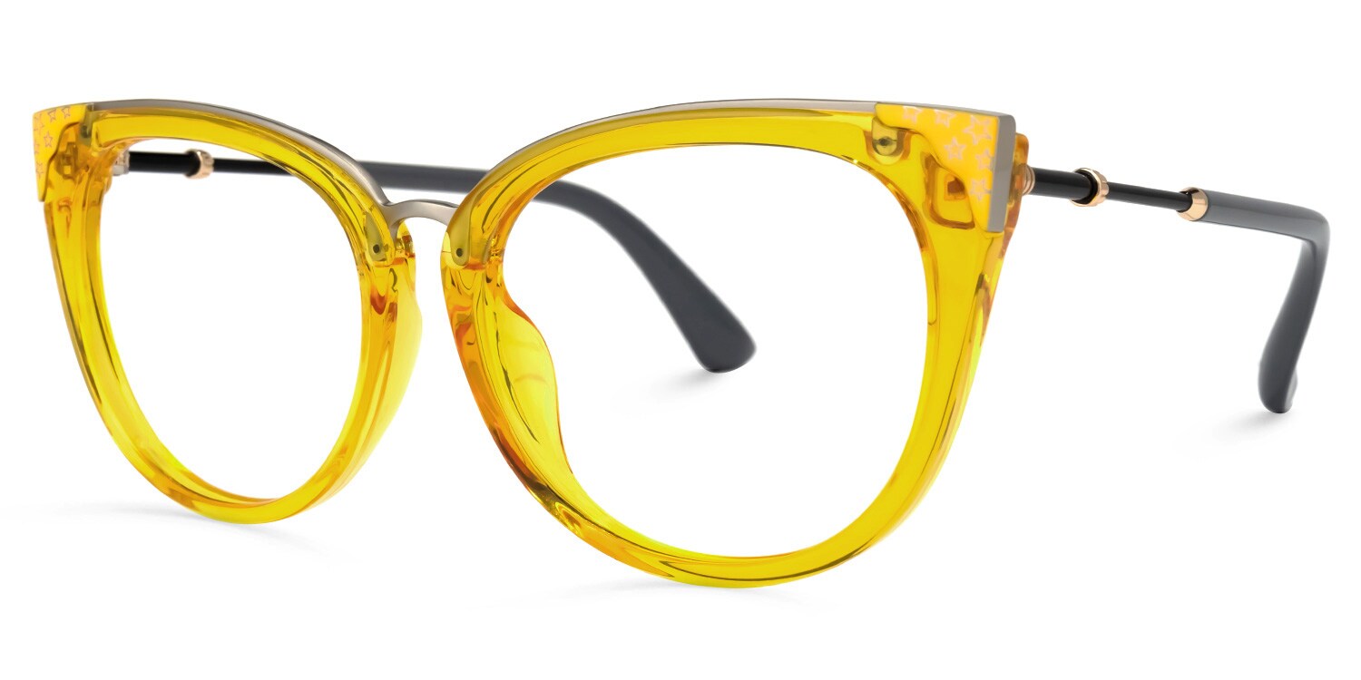 Dalton Cateye Yellow Glasses | Zeelool Glasses