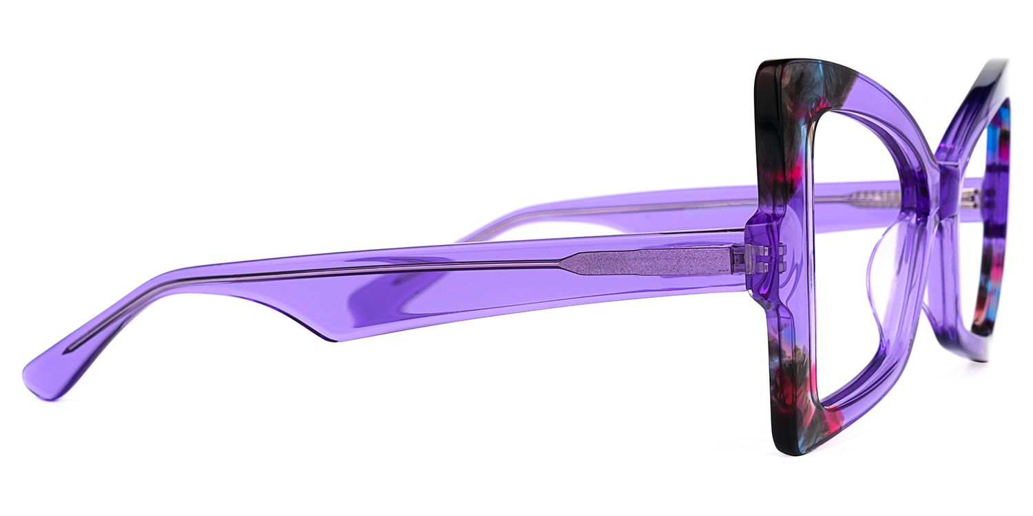 Joanie Geometric Purple Glasses | Zeelool Glasses2