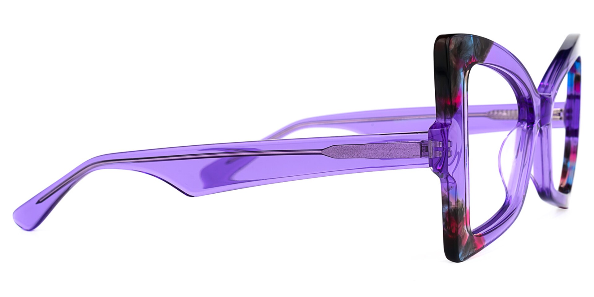 Joanie Geometric Purple Glasses | Zeelool Glasses2