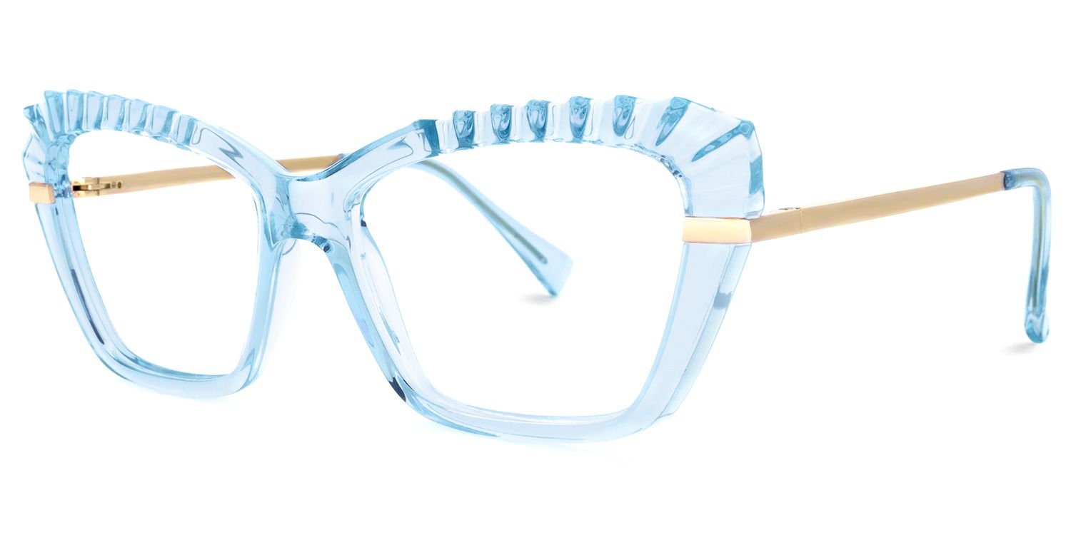 Sophie Cateye Light-Blue Glasses | Zeelool Glasses1