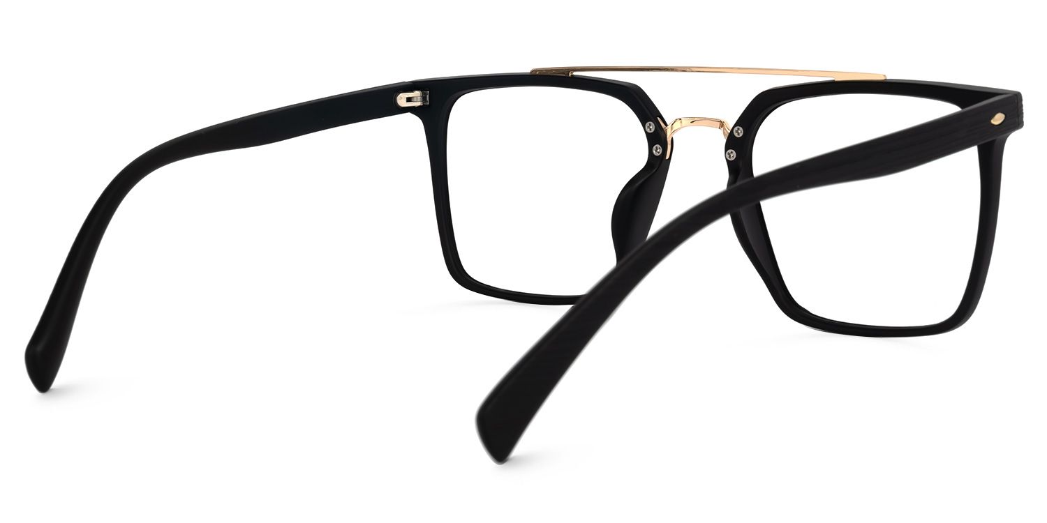 Shumac Square Black Glasses | Zeelool Glasses3