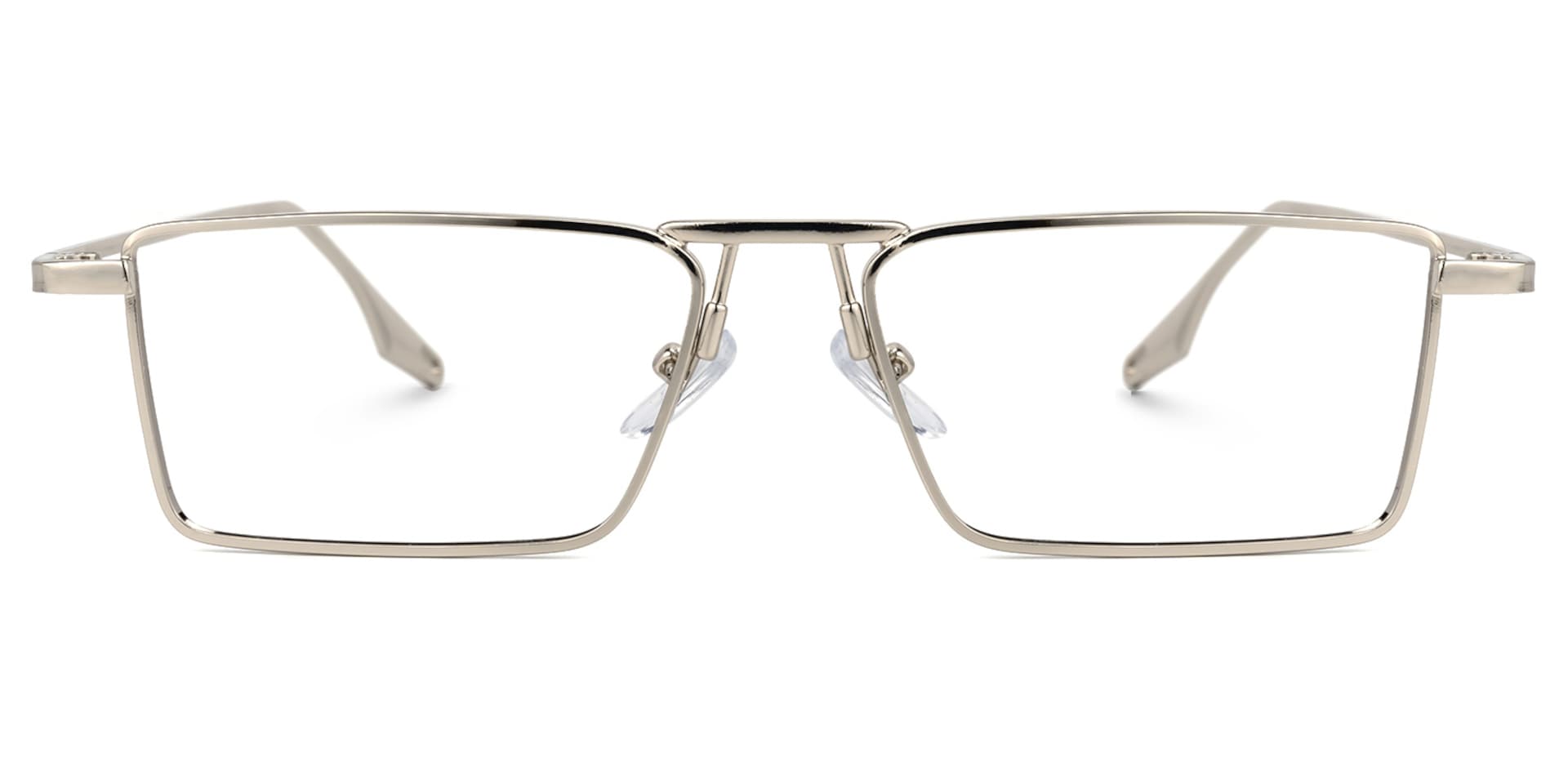 Mallet Rectangle Silver Glasses | Zeelool Glasses0