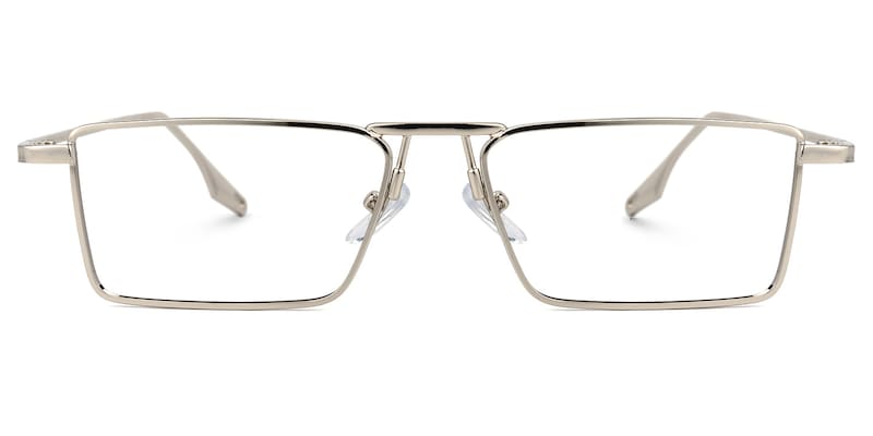 Mallet Rectangle Silver Glasses | Zeelool Glasses0