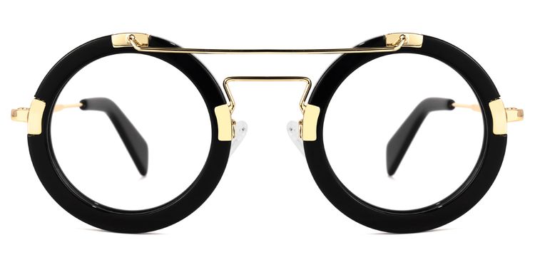 Martis Black Round Glasses