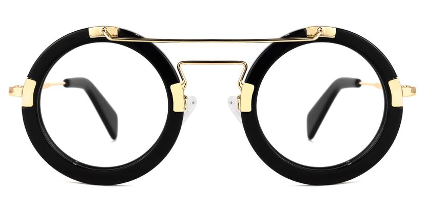 Martis Black Round Glasses