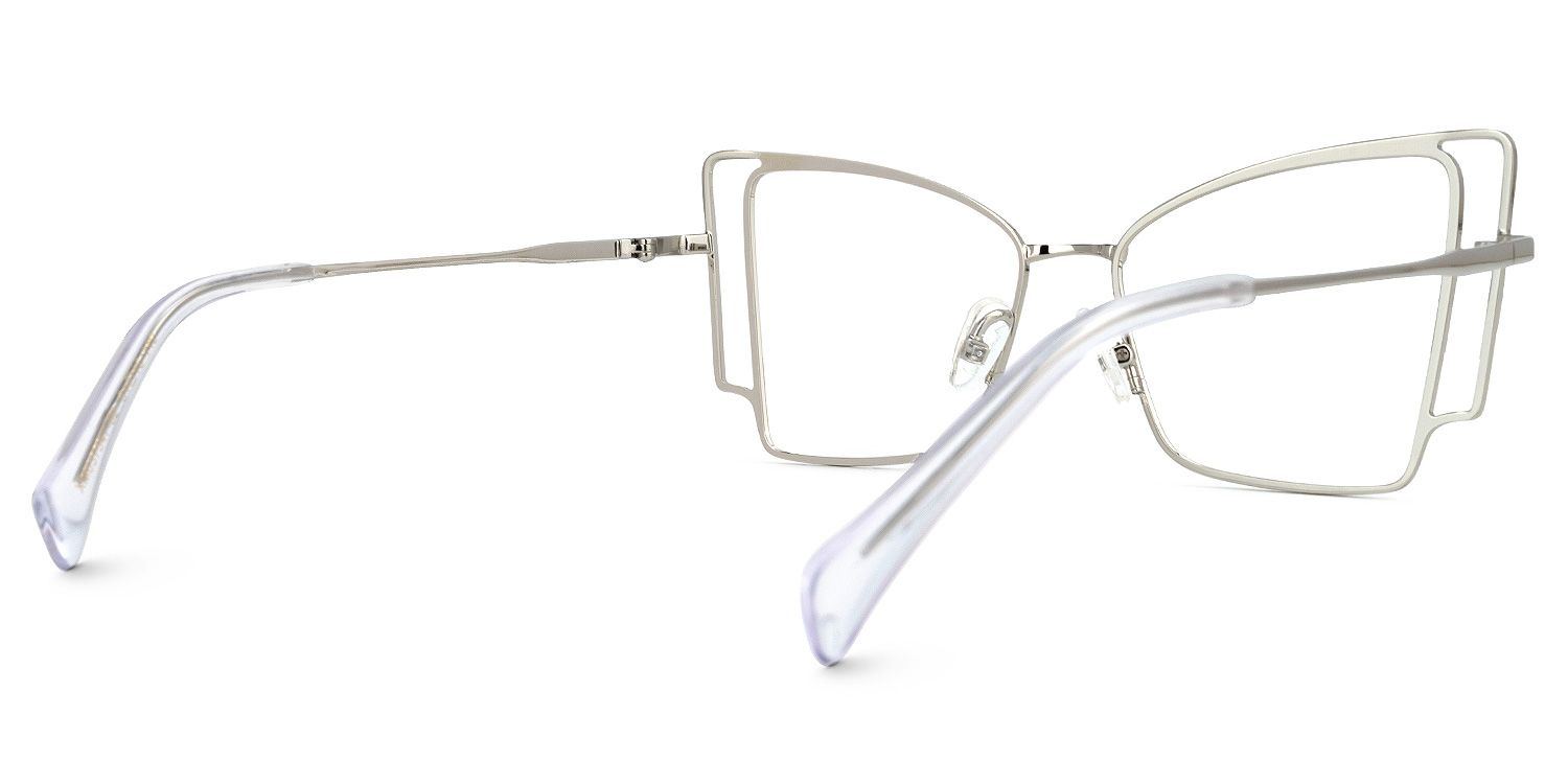 Tapacia Geometric Silver Glasses | Zeelool Glasses3