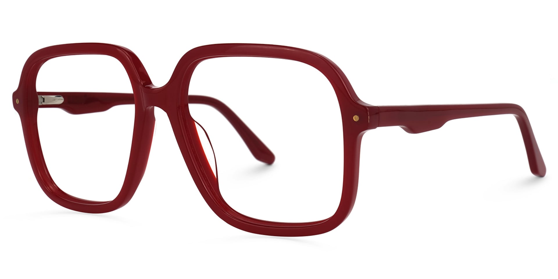 Caroline Square Red Glasses | Zeelool Glasses1