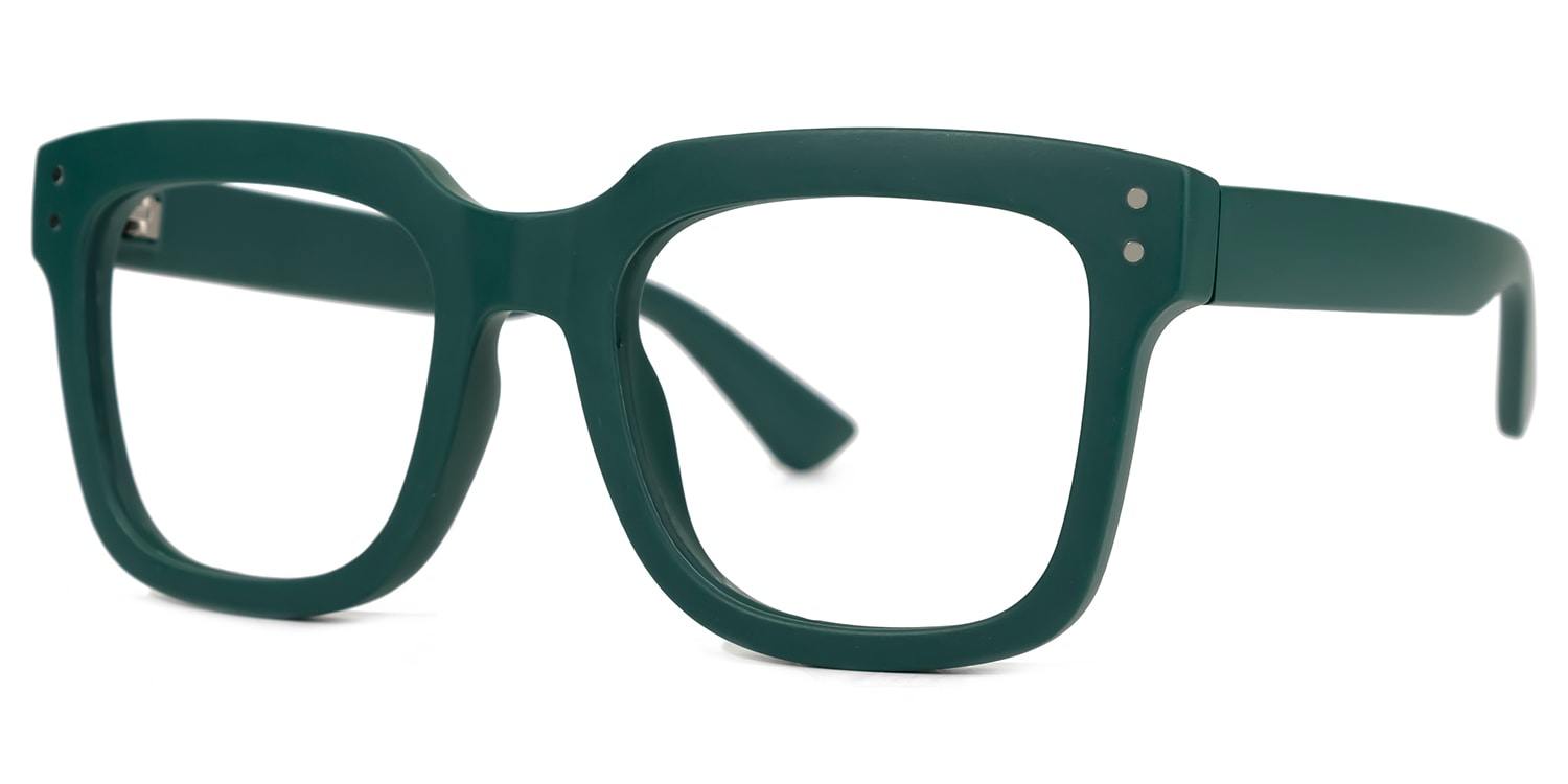 Liizbeett Square Eyeglasses with Dark Green Frames1
