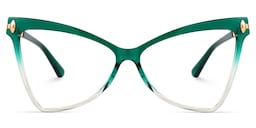 Cristina Geometric Green Glasses0
