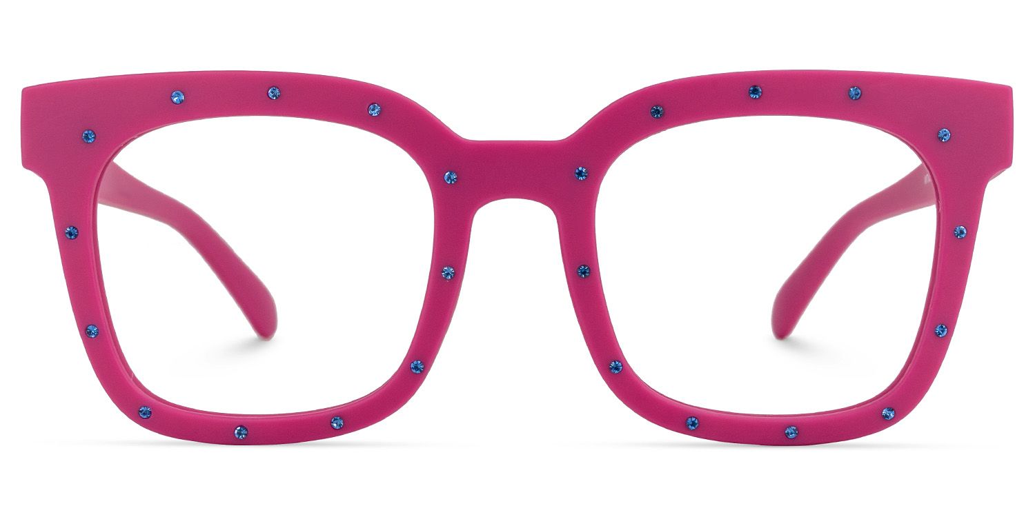 Eussub Square Bright-Pink Glasses | Zeelool Glasses0