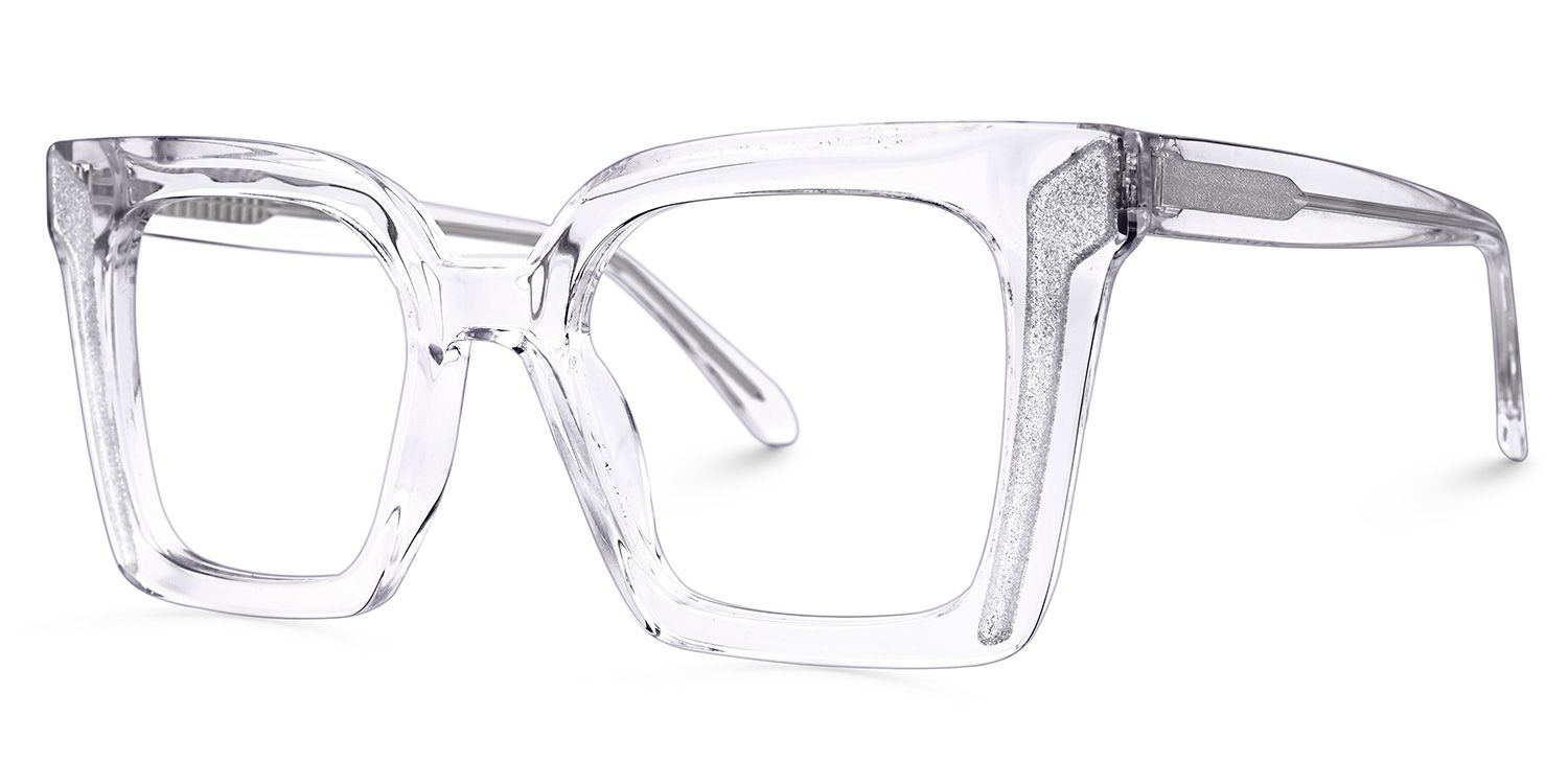 Khadra Square Clear Glasses | Zeelool Glasses1
