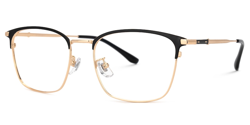 Stanage Browline Gold Glasses | Zeelool Glasses1