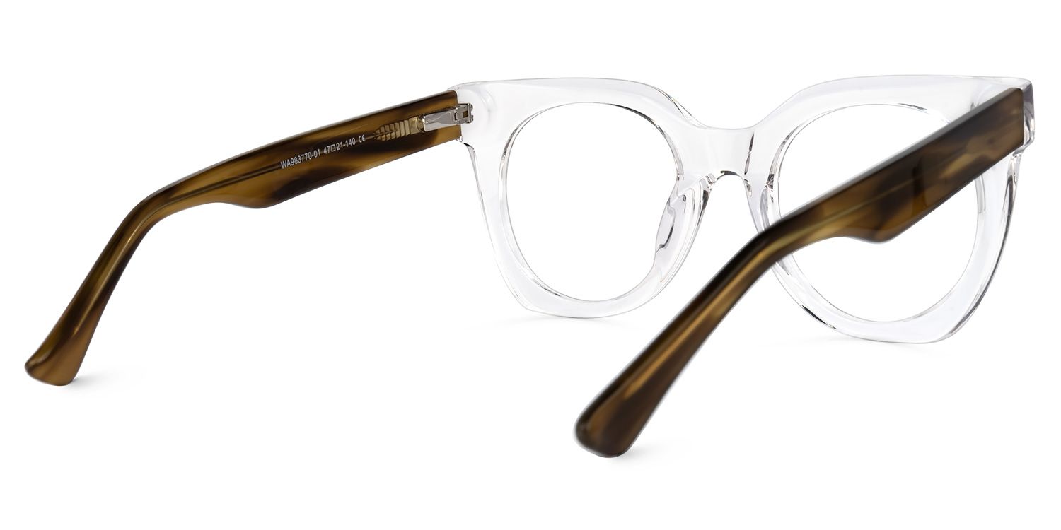 Leafy Square Clear Glasses | Zeelool Glasses3