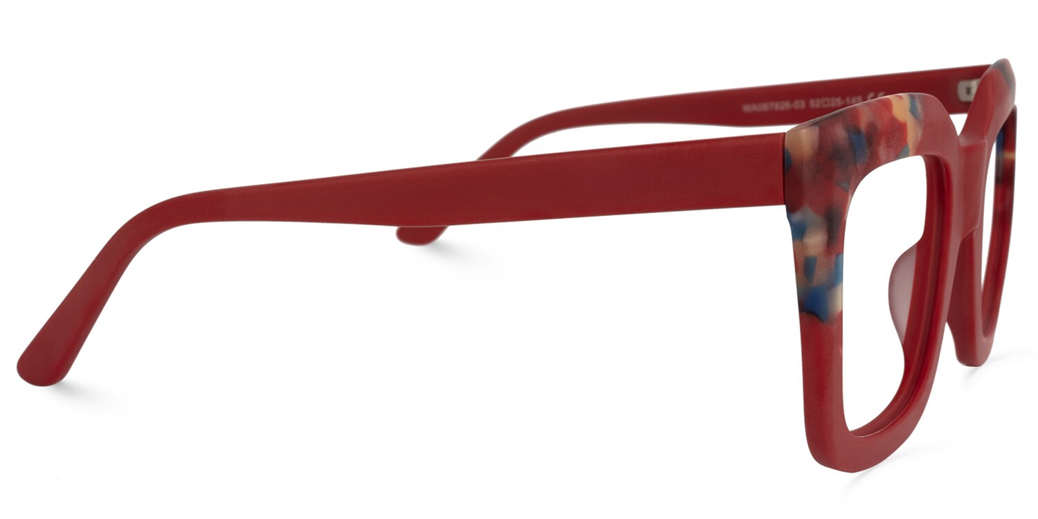 Carrasco Square Red Glasses | Zeelool Glasses