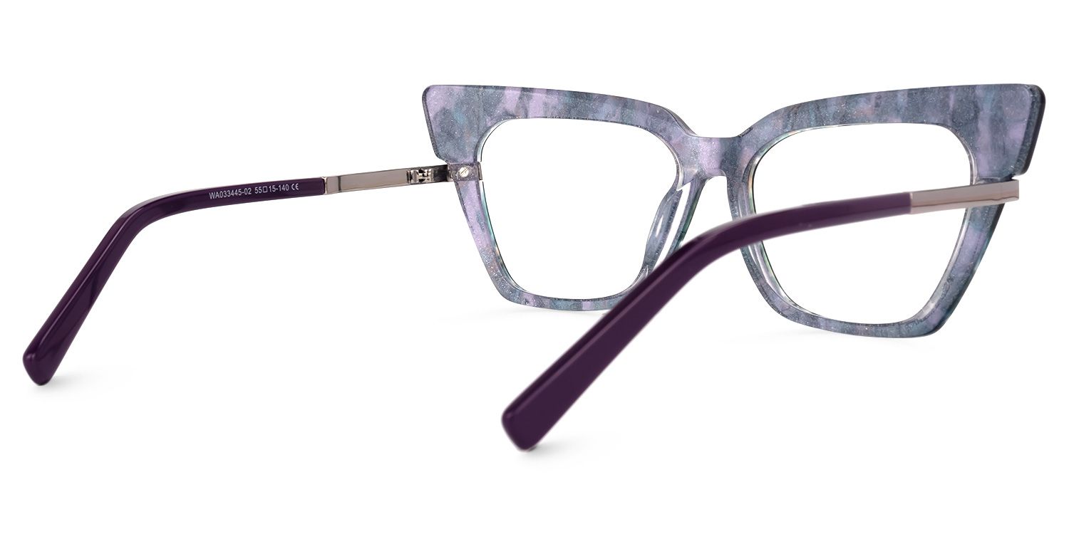 Dotson Cateye Purple-Gray Glasses | Zeelool Glasses3