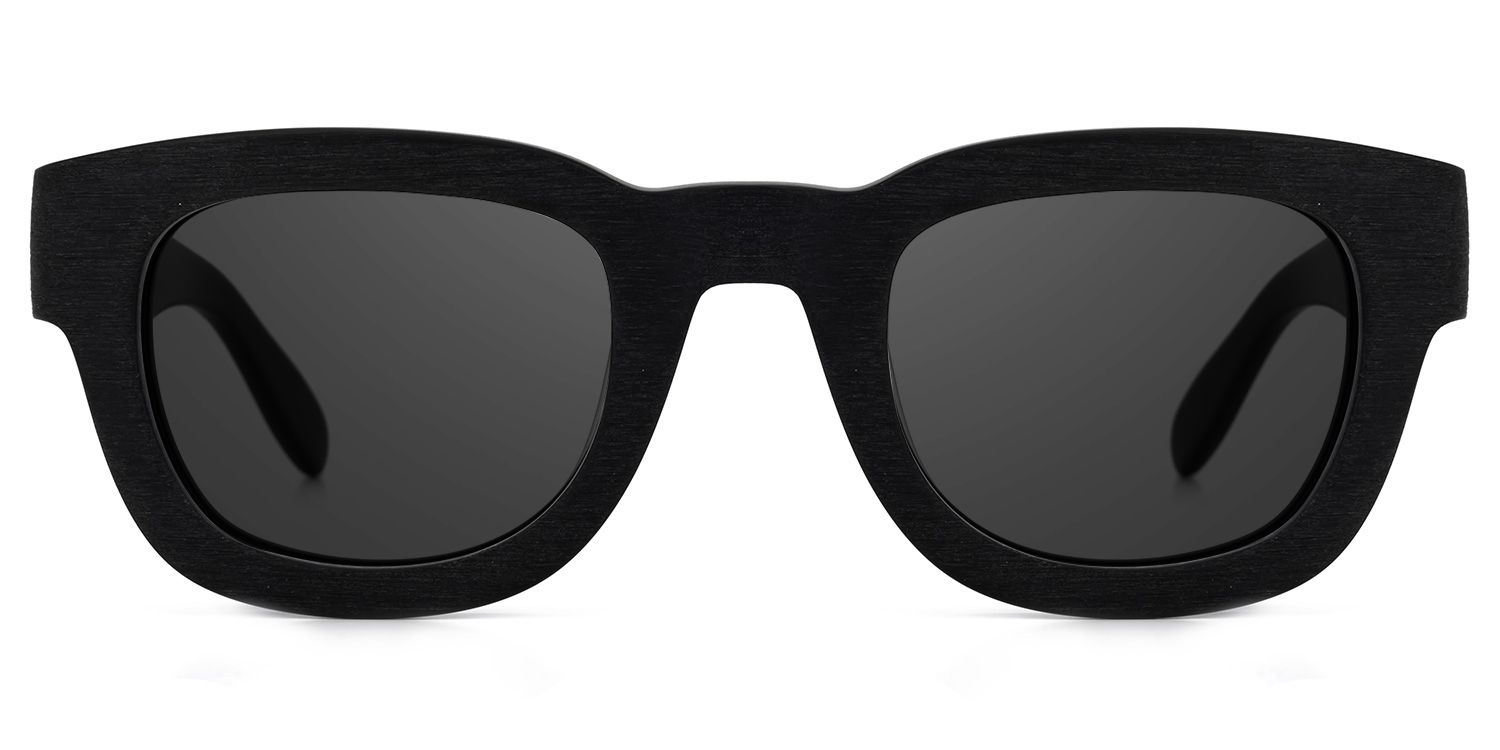 Jalitha Black Rectangle Polarized Sunglasses for Driving | ZEELOOL0