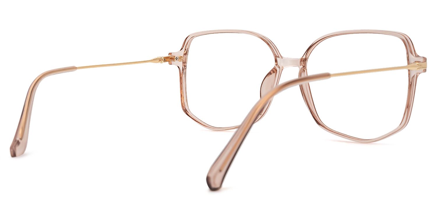 Payton Geometric Beige Frame Glasses | Zeelool Optical3