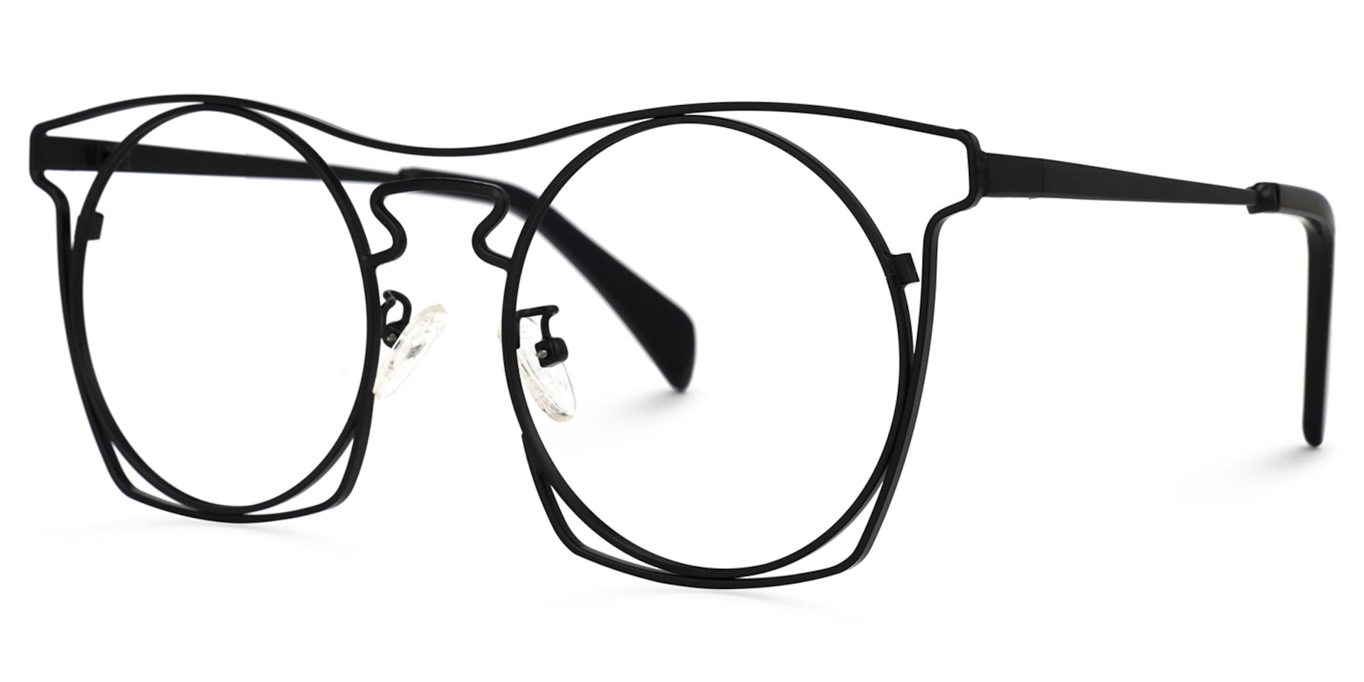 Janice Geometric Black Glasses | Zeelool Glasses1