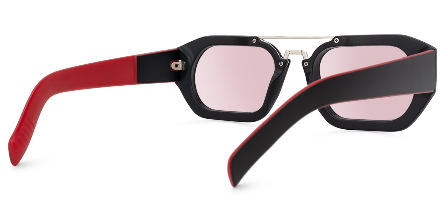 Ineabell Geometric Red Sunglasses | Zeelool Glasses