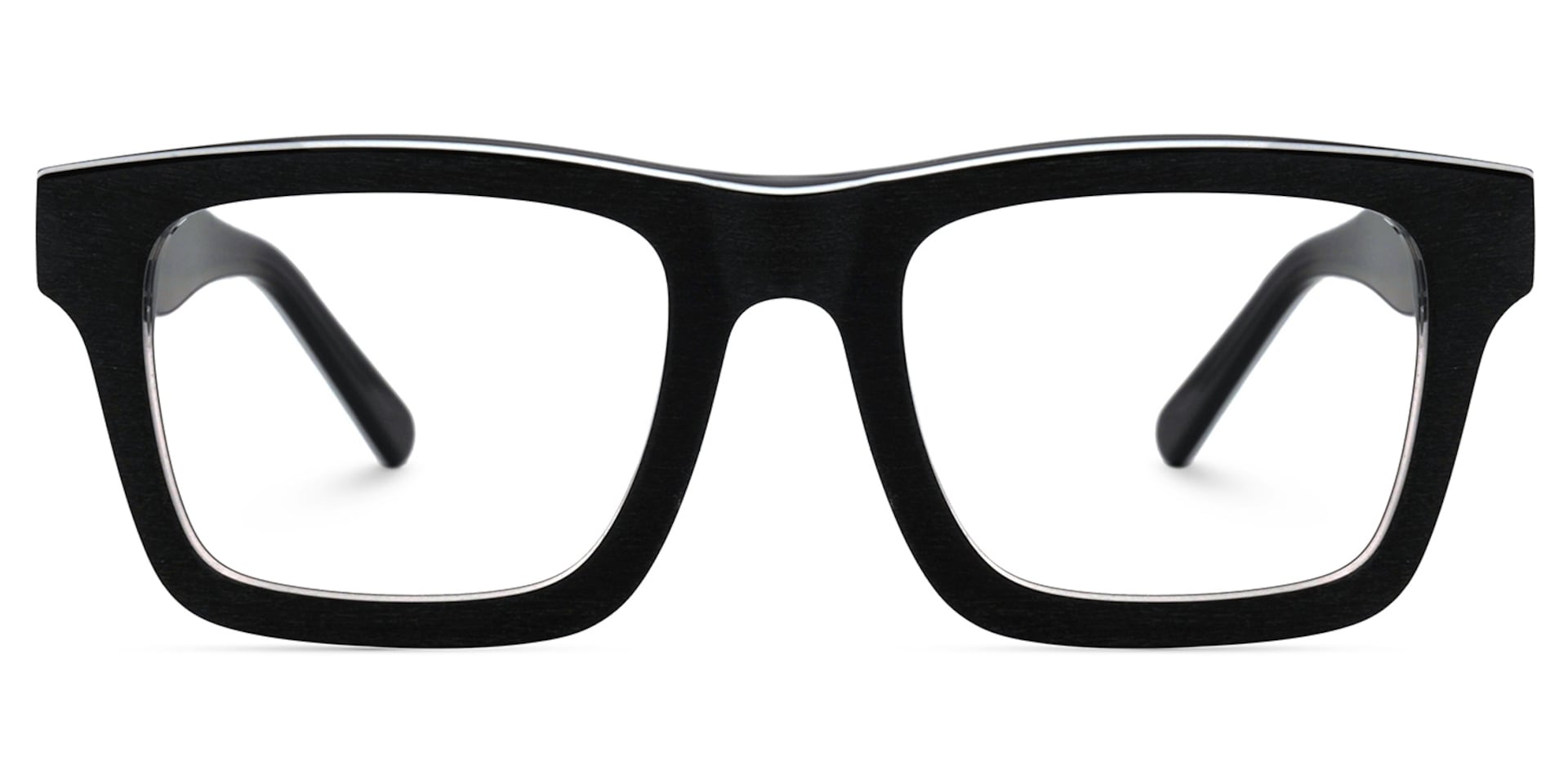 Riley Rectangle Black Frosted Frame Glasses | Zeelool2