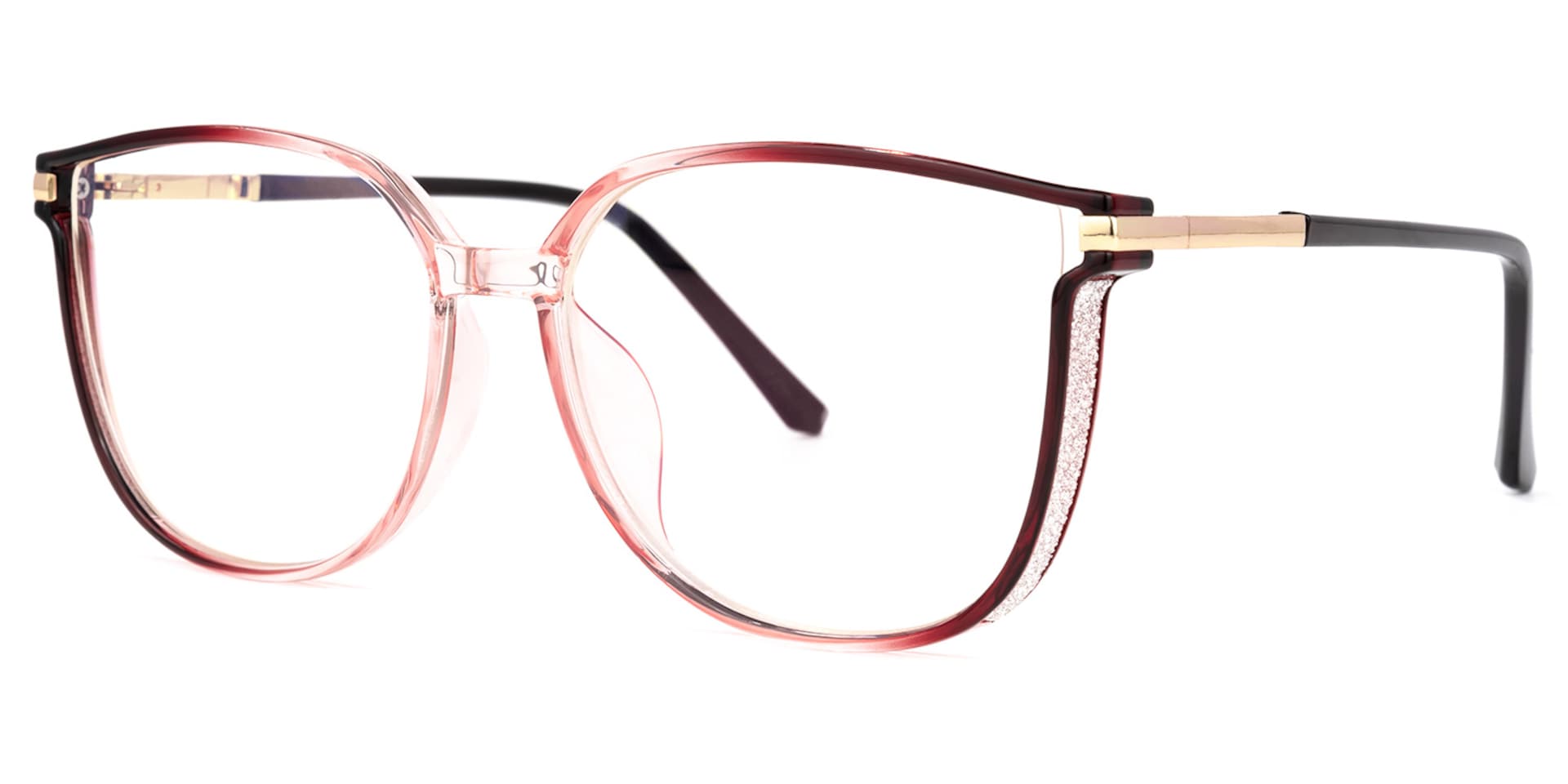 Annalisa Square Red Glasses with Ombre Thin Frames1