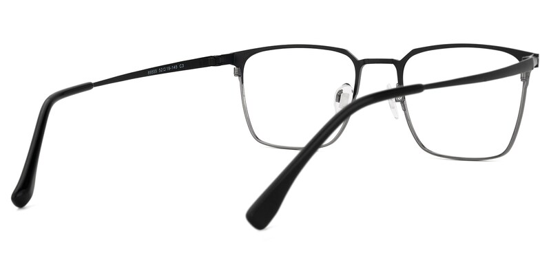 Khadajah Square Black-Gray Glasses | Zeelool Glasses3
