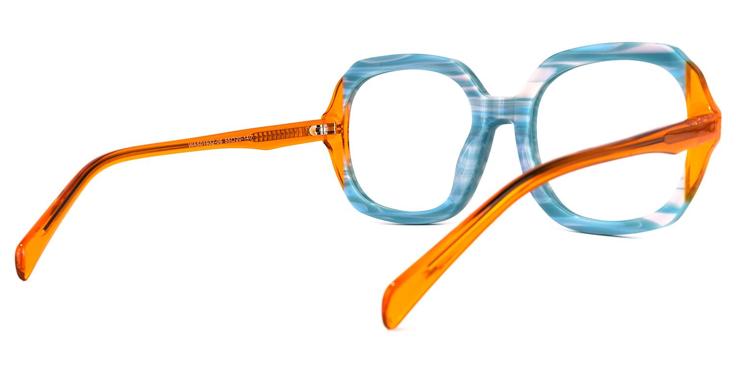 Raquell Square Blue Glasses | Zeelool Glasses3