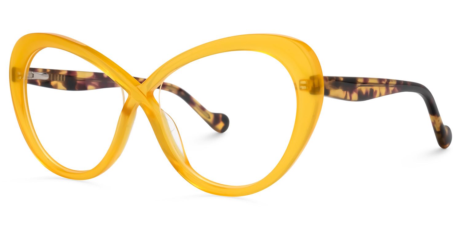 Charde Geometric Yellow Glasses | Zeelool Glasses1